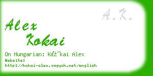 alex kokai business card